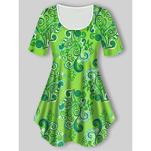 Women's Plus Size Tops T shirt Floral Graphic Print Short Sleeve Crewneck Basic Green Big Size XL XXL 3XL 4XL 5XL / Holiday
Women's Plus Size Tops T shirt Floral Graphic Print Short Sleeve Crewneck Basic Green Big Size XL XXL 3XL 4XL 5XL / Holiday