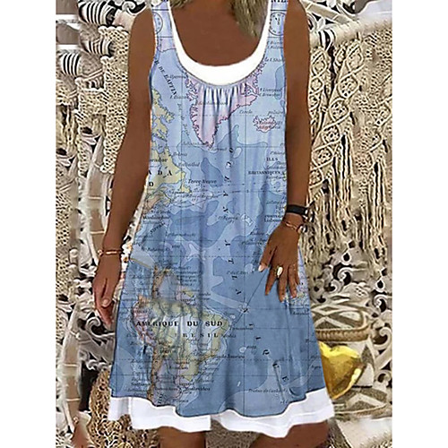 Women's A Line Dress Knee Length Dress Sky Blue Sleeveless Painting Spring Summer Round Neck Casual 2021 S M L XL XXL XXXL / Holiday
Women's A Line Dress Knee Length Dress Sky Blue Sleeveless Painting Spring Summer Round Neck Casual 2021 S M L XL XXL XXXL / Holiday