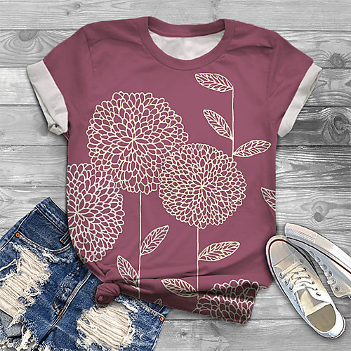 Women's Plus Size Tops T shirt Floral Graphic Print Short Sleeve Crewneck Basic Summer Purple Big Size XL XXL 3XL 4XL 5XL
Women's Plus Size Tops T shirt Floral Graphic Print Short Sleeve Crewneck Basic Summer Purple Big Size XL XXL 3XL 4XL 5XL