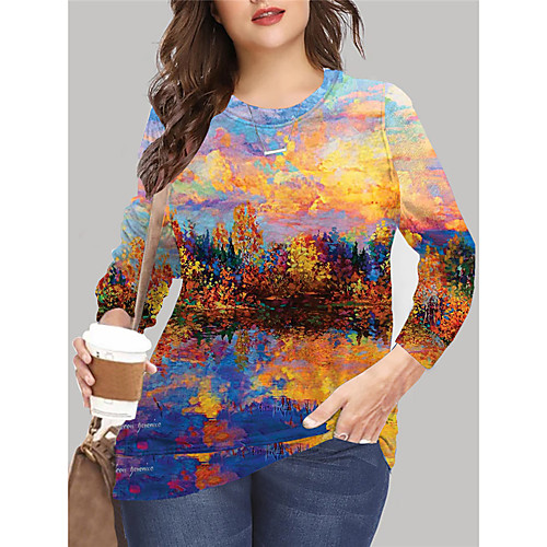Women's Plus Size Tops Pullover Sweatshirt Graphic Print Long Sleeve Crewneck Basic Fall Summer Blue Green Big Size XL XXL 3XL 4XL 5XL
Women's Plus Size Tops Pullover Sweatshirt Graphic Print Long Sleeve Crewneck Basic Fall Summer Blue Green Big Size XL XXL 3XL 4XL 5XL