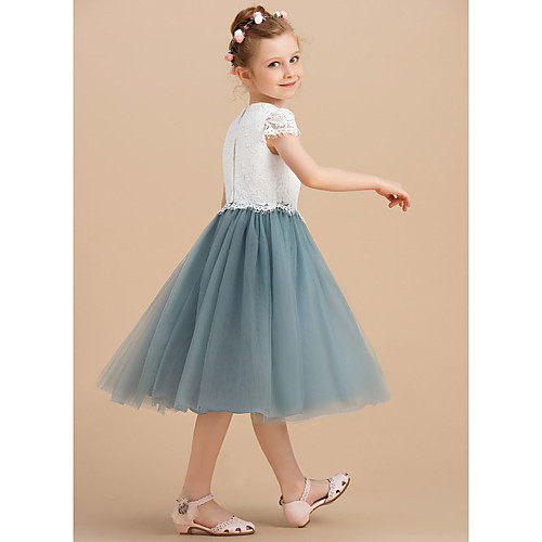 A-Line Tea Length Flower Girl Dresses Party Tulle Cap Sleeve Jewel Neck with Ruching
A-Line Tea Length Flower Girl Dresses Party Tulle Cap Sleeve Jewel Neck with Ruching