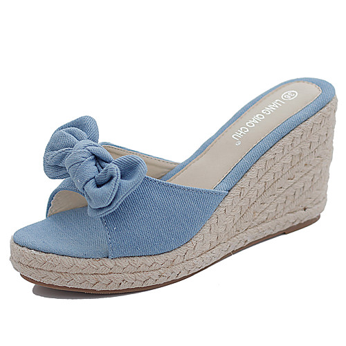 Women's Sandals Wedge Sandals Espadrilles Wedge Heel Peep Toe Wedding Pumps Linen Denim Ribbon Tie Solid Colored Dark Blue Light Blue
Women's Sandals Wedge Sandals Espadrilles Wedge Heel Peep Toe Wedding Pumps Linen Denim Ribbon Tie Solid Colored Dark Blue Light Blue