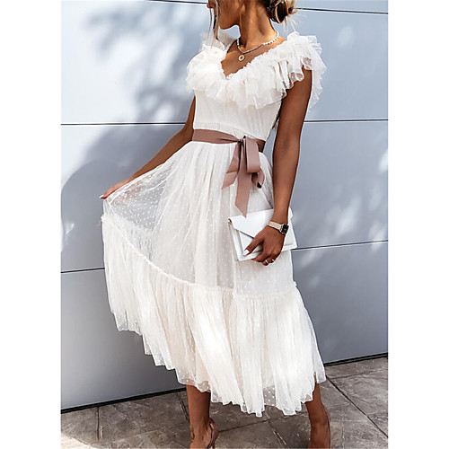 Women's Swing Dress Midi Dress Blushing Pink White Short Sleeve Solid Color Ruched Lace Fall Spring V Neck Casual Holiday Puff Sleeve 2021 S M L XL XXL / Party
Women's Swing Dress Midi Dress Blushing Pink White Short Sleeve Solid Color Ruched Lace Fall Spring V Neck Casual Holiday Puff Sleeve 2021 S M L XL XXL / Party