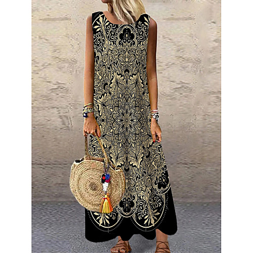 Women's Shift Dress Maxi long Dress Black Sleeveless Floral Print Spring Summer Round Neck Elegant Casual 2021 S M L XL XXL 3XL / Holiday
Women's Shift Dress Maxi long Dress Black Sleeveless Floral Print Spring Summer Round Neck Elegant Casual 2021 S M L XL XXL 3XL / Holiday