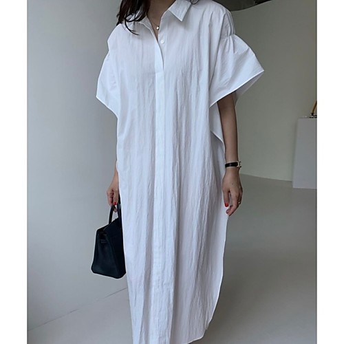 Women's Shirt Dress Maxi long Dress khaki White Short Sleeve Solid Color Spring Summer Casual Loose 2021 One-Size
Women's Shirt Dress Maxi long Dress khaki White Short Sleeve Solid Color Spring Summer Casual Loose 2021 One-Size