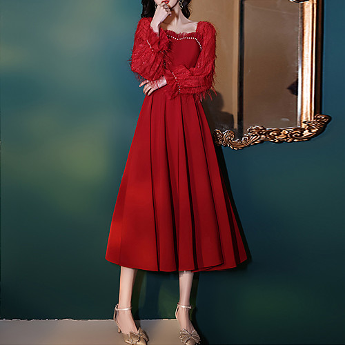 A-Line Minimalist Elegant Party Wear Prom Dress Sweetheart Neckline Long Sleeve Tea Length Tulle with Beading Ruffles 2021
A-Line Minimalist Elegant Party Wear Prom Dress Sweetheart Neckline Long Sleeve Tea Length Tulle with Beading Ruffles 2021