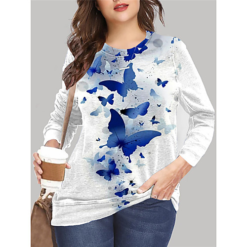 Women's Plus Size Tops Pullover Sweatshirt Graphic Butterfly Animal Print Long Sleeve Crewneck Basic Fall Summer Blue Green Big Size XL XXL 3XL 4XL 5XL
Women's Plus Size Tops Pullover Sweatshirt Graphic Butterfly Animal Print Long Sleeve Crewneck Basic Fall Summer Blue Green Big Size XL XXL 3XL 4XL 5XL