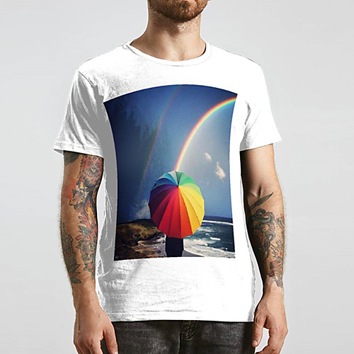Men's Tee T shirt 3D Print Rainbow Graphic Prints Print Short Sleeve Daily Tops Casual Designer Big and Tall White
Men's Tee T shirt 3D Print Rainbow Graphic Prints Print Short Sleeve Daily Tops Casual Designer Big and Tall White