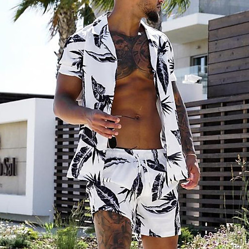 Men's Shirt Suits Shirt Leaves Button-Down Short Sleeve Casual Tops Casual Fashion Hawaiian Breathable White
Men's Shirt Suits Shirt Leaves Button-Down Short Sleeve Casual Tops Casual Fashion Hawaiian Breathable White