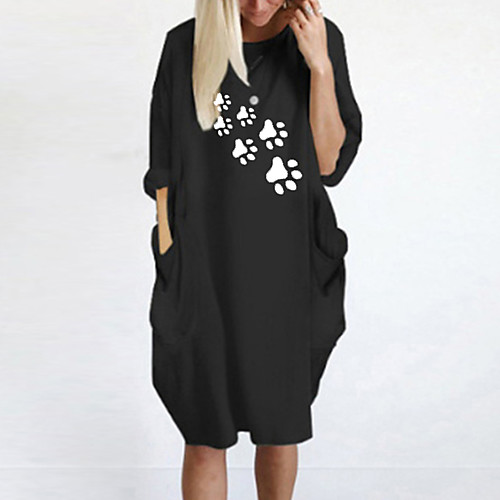 Women's T Shirt Dress Tee Dress Knee Length Dress Blue Yellow Fuchsia Gray Green White Black Long Sleeve Print Spring Summer Round Neck Casual Oversized 2021 S M L XL XXL 3XL 4XL 5XL
Women's T Shirt Dress Tee Dress Knee Length Dress Blue Yellow Fuchsia Gray Green White Black Long Sleeve Print Spring Summer Round Neck Casual Oversized 2021 S M L XL XXL 3XL 4XL 5XL