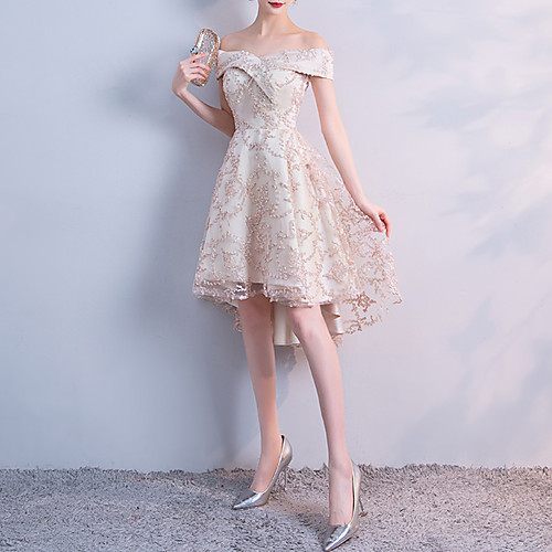 A-Line Minimalist Elegant Homecoming Cocktail Party Dress Off Shoulder Short Sleeve Asymmetrical Tulle with Pleats Appliques 2021
A-Line Minimalist Elegant Homecoming Cocktail Party Dress Off Shoulder Short Sleeve Asymmetrical Tulle with Pleats Appliques 2021