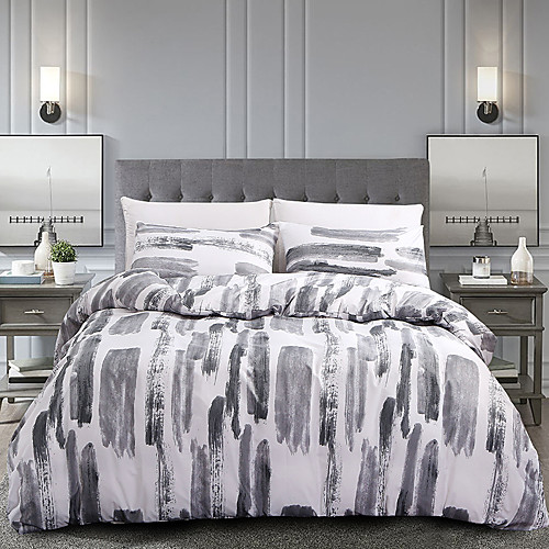 Duvet Cover 3Pcs Set Queen Size Black and White Ink Pattern Reversible Luxury Microfiber Bedding Set Grey for Men and Women with Zipper Ties(1 Duvet Cover 2 Pillow Shams)
Duvet Cover 3Pcs Set Queen Size Black and White Ink Pattern Reversible Luxury Microfiber Bedding Set Grey for Men and Women with Zipper Ties(1 Duvet Cover 2 Pillow Shams)