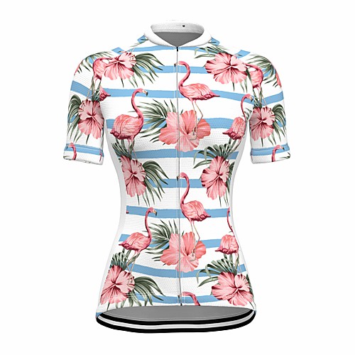 21Grams Women's Short Sleeve Cycling Jersey Summer Spandex White Flamingo Floral Botanical Bike Top Mountain Bike MTB Road Bike Cycling Sports Clothing Apparel / Stretchy / Athleisure
21Grams Women's Short Sleeve Cycling Jersey Summer Spandex White Flamingo Floral Botanical Bike Top Mountain Bike MTB Road Bike Cycling Sports Clothing Apparel / Stretchy / Athleisure