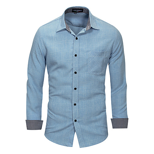 Men's Shirt Solid Color Button-Down Long Sleeve Street Tops Cotton Business Casual Comfortable Light Blue
Men's Shirt Solid Color Button-Down Long Sleeve Street Tops Cotton Business Casual Comfortable Light Blue