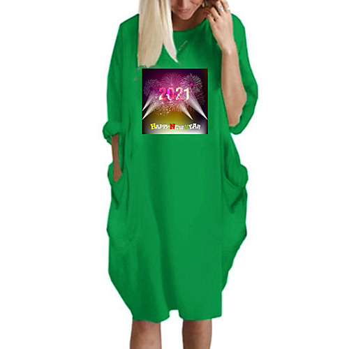 Women's T Shirt Dress Tee Dress Knee Length Dress Blue Yellow Fuchsia Gray Green White Black Long Sleeve Print Spring Summer Round Neck Casual Oversized 2021 S M L XL XXL 3XL 4XL 5XL
Women's T Shirt Dress Tee Dress Knee Length Dress Blue Yellow Fuchsia Gray Green White Black Long Sleeve Print Spring Summer Round Neck Casual Oversized 2021 S M L XL XXL 3XL 4XL 5XL