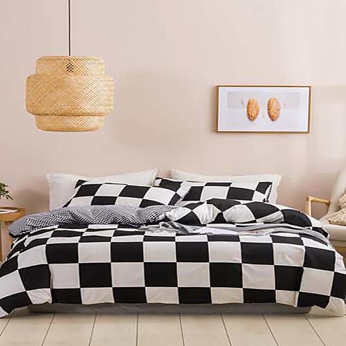 3-Piece Duvet Cover Set Hotel Bedding Sets Comforter Cover with Soft Lightweight Microfiber Include 1 Duvet Cover 2 Pillowcases for Double/Queen/King(1 Pillowcase for Twin/Single)
3-Piece Duvet Cover Set Hotel Bedding Sets Comforter Cover with Soft Lightweight Microfiber Include 1 Duvet Cover 2 Pillowcases for Double/Queen/King(1 Pillowcase for Twin/Single)