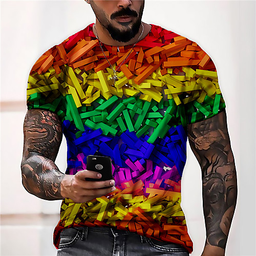 Men's Unisex Tee T shirt Shirt 3D Print Rainbow Graphic Prints Geometry Print Short Sleeve Daily Tops Casual Designer Big and Tall Rainbow
Men's Unisex Tee T shirt Shirt 3D Print Rainbow Graphic Prints Geometry Print Short Sleeve Daily Tops Casual Designer Big and Tall Rainbow