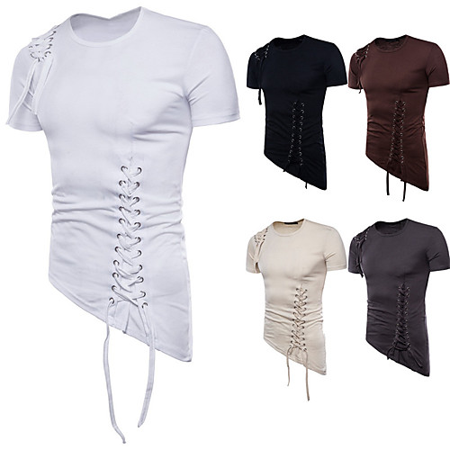 Men's Tee T shirt Shirt Graphic Solid Color Plus Size Drawstring Short Sleeve Casual Tops Cotton Basic Designer Slim Fit Big and Tall White Black Khaki
Men's Tee T shirt Shirt Graphic Solid Color Plus Size Drawstring Short Sleeve Casual Tops Cotton Basic Designer Slim Fit Big and Tall White Black Khaki