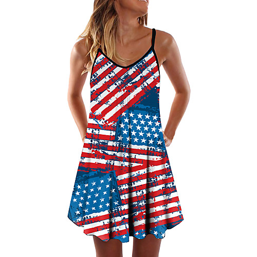 Women's Strap Dress Short Mini Dress figure 1 figure 2 image 3 Figure 4 Figure 5 Figure 6 Red white strips Blue white strips Sleeveless Flag Spring Summer Casual 2021 S M L XL XXL
Women's Strap Dress Short Mini Dress figure 1 figure 2 image 3 Figure 4 Figure 5 Figure 6 Red white strips Blue white strips Sleeveless Flag Spring Summer Casual 2021 S M L XL XXL