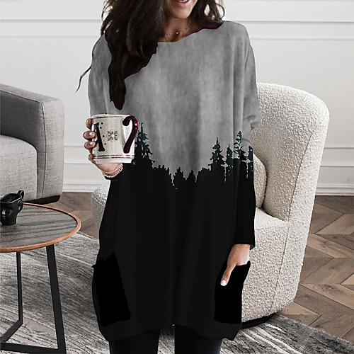 Women's T Shirt Dress Tee Dress Short Mini Dress Blue Gray Long Sleeve Color Block Print Fall Spring V Neck Casual Loose 2021 S M L XL XXL 3XL
Women's T Shirt Dress Tee Dress Short Mini Dress Blue Gray Long Sleeve Color Block Print Fall Spring V Neck Casual Loose 2021 S M L XL XXL 3XL