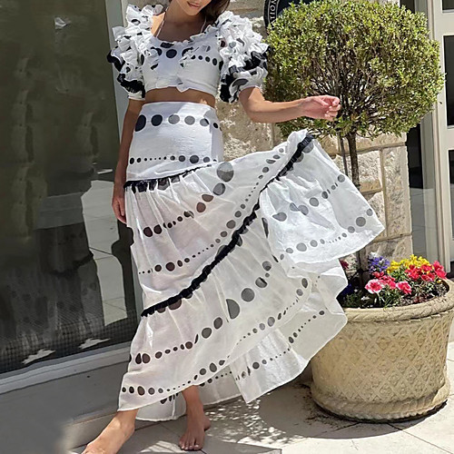 Women's A Line Dress Maxi long Dress Blushing Pink White Short Sleeve Dot Summer Casual 2021 S M L
Women's A Line Dress Maxi long Dress Blushing Pink White Short Sleeve Dot Summer Casual 2021 S M L