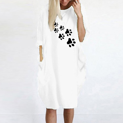 Women's T Shirt Dress Tee Dress Knee Length Dress Blue Yellow Fuchsia Gray Green White Black Long Sleeve Print Spring Summer Round Neck Casual Oversized 2021 S M L XL XXL 3XL 4XL 5XL
Women's T Shirt Dress Tee Dress Knee Length Dress Blue Yellow Fuchsia Gray Green White Black Long Sleeve Print Spring Summer Round Neck Casual Oversized 2021 S M L XL XXL 3XL 4XL 5XL