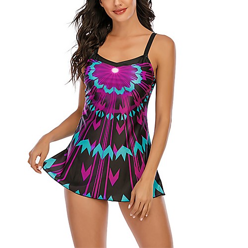 Women's Tankini 2 Piece Swimsuit Open Back Print Geometric Tie Dye Purple Swimwear Padded Tank Top Scoop Neck Bathing Suits New Casual Sexy / 3D / Strap / Holiday / Padded Bras / Beach
Women's Tankini 2 Piece Swimsuit Open Back Print Geometric Tie Dye Purple Swimwear Padded Tank Top Scoop Neck Bathing Suits New Casual Sexy / 3D / Strap / Holiday / Padded Bras / Beach