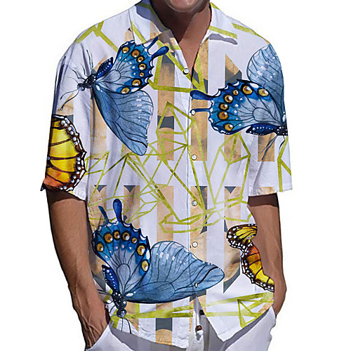 Men's Shirt 3D Print Butterfly Animal Plus Size 3D Print Button-Down Short Sleeve Casual Tops Casual Fashion Breathable Comfortable White / Sports
Men's Shirt 3D Print Butterfly Animal Plus Size 3D Print Button-Down Short Sleeve Casual Tops Casual Fashion Breathable Comfortable White / Sports