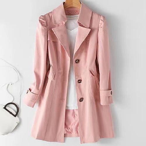 Women's Coat Daily Wear Spring Summer Long Coat Regular Fit Casual Jacket Solid Color Pocket Creamy-white Blushing Pink
Women's Coat Daily Wear Spring Summer Long Coat Regular Fit Casual Jacket Solid Color Pocket Creamy-white Blushing Pink