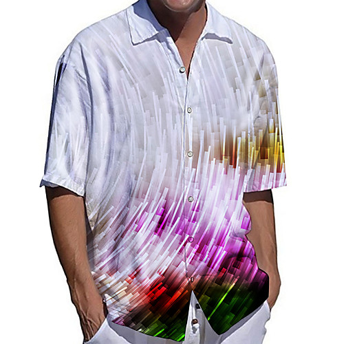 Men's Shirt 3D Print Geometry Plus Size 3D Print Button-Down Short Sleeve Casual Tops Casual Fashion Breathable Comfortable Rainbow / Sports
Men's Shirt 3D Print Geometry Plus Size 3D Print Button-Down Short Sleeve Casual Tops Casual Fashion Breathable Comfortable Rainbow / Sports
