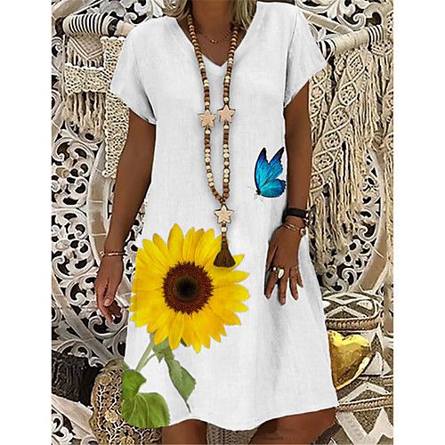 Women's T Shirt Dress Tee Dress Knee Length Dress White Short Sleeve Floral Butterfly Animal Print Summer V Neck Casual Holiday 2021 S M L XL XXL 3XL
Women's T Shirt Dress Tee Dress Knee Length Dress White Short Sleeve Floral Butterfly Animal Print Summer V Neck Casual Holiday 2021 S M L XL XXL 3XL