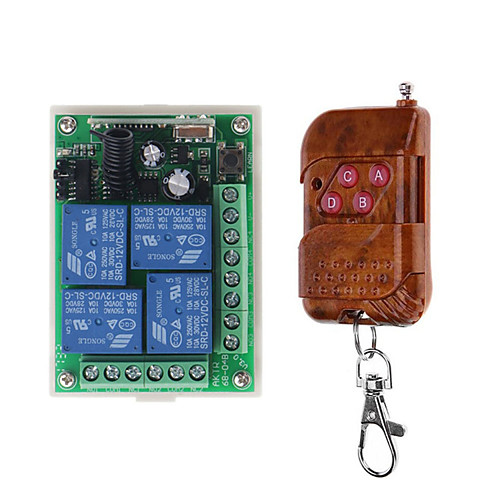433MHz DC 12V 4CH wireless radio frequency remote control switch security system garage door electronic door lock key 4 button
433MHz DC 12V 4CH wireless radio frequency remote control switch security system garage door electronic door lock key 4 button