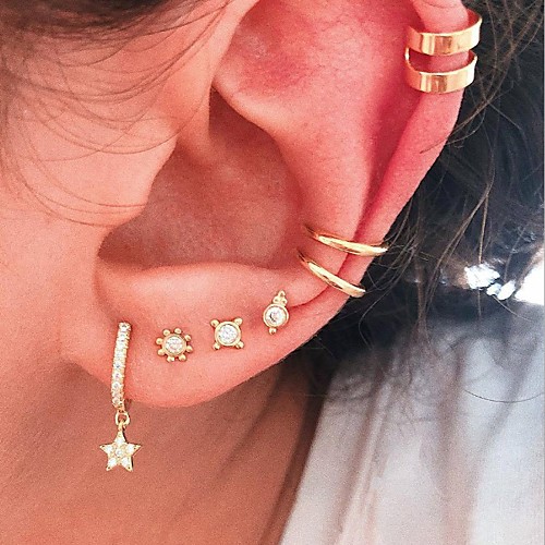 Women's Ear Cuff Monogram Star Stylish Simple Punk European Sweet Imitation Diamond Earrings Jewelry Gold For Party Evening Street Date Beach Festival
Women's Ear Cuff Monogram Star Stylish Simple Punk European Sweet Imitation Diamond Earrings Jewelry Gold For Party Evening Street Date Beach Festival