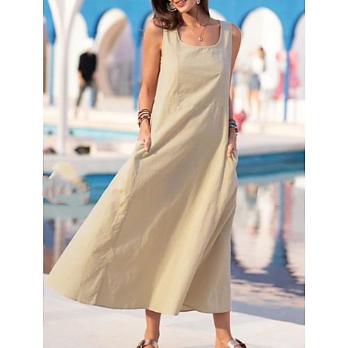 Women's Swing Dress Maxi long Dress khaki Sleeveless Solid Color Spring Summer Casual 2021 S M L XL XXL XXXL
Women's Swing Dress Maxi long Dress khaki Sleeveless Solid Color Spring Summer Casual 2021 S M L XL XXL XXXL