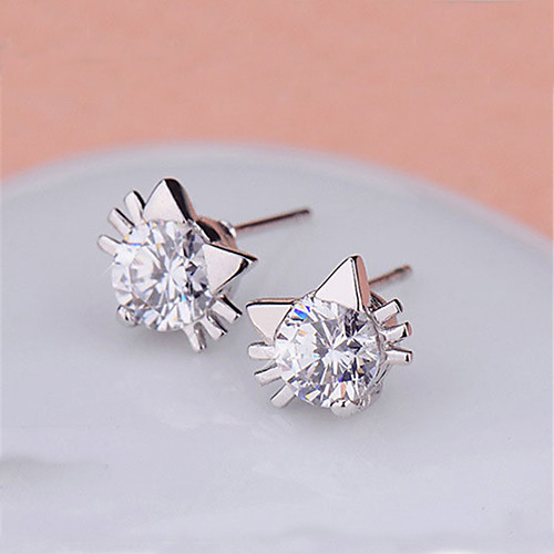 Cat Stud Earrings Classic Fashion Punk Trendy Romantic Sweet Cute Imitation Pearl Earrings Jewelry Silver For Gift Date Street Birthday Festival 1 Pair
Cat Stud Earrings Classic Fashion Punk Trendy Romantic Sweet Cute Imitation Pearl Earrings Jewelry Silver For Gift Date Street Birthday Festival 1 Pair