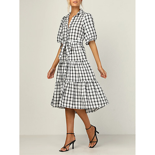 Women's A Line Dress Knee Length Dress lattice Half Sleeve Plaid / Check Lattice Spring Summer Casual Casual / Daily 2021 S M L XL / Cotton / Lace / Cotton
Women's A Line Dress Knee Length Dress lattice Half Sleeve Plaid / Check Lattice Spring Summer Casual Casual / Daily 2021 S M L XL / Cotton / Lace / Cotton