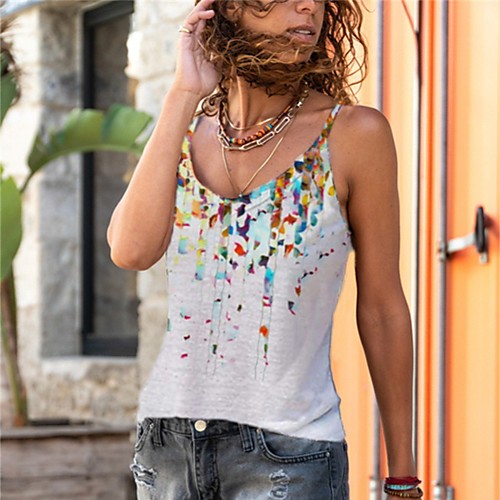 Women's Beach Camisole Tank Top Vest Flower Print U Neck Streetwear Boho Tops Loose White Blue Purple
Women's Beach Camisole Tank Top Vest Flower Print U Neck Streetwear Boho Tops Loose White Blue Purple