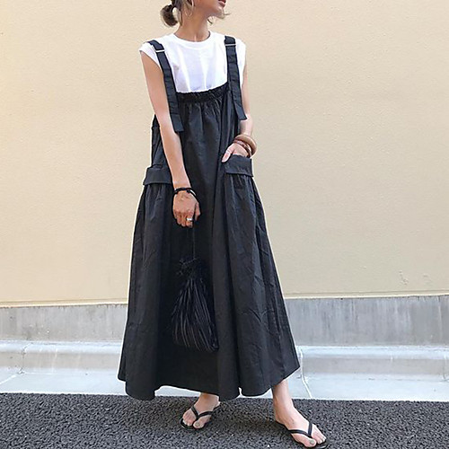 Women's Loose Maxi long Dress Navy Blue Sleeveless Solid Color Summer Casual Loose 2021 One-Size
Women's Loose Maxi long Dress Navy Blue Sleeveless Solid Color Summer Casual Loose 2021 One-Size