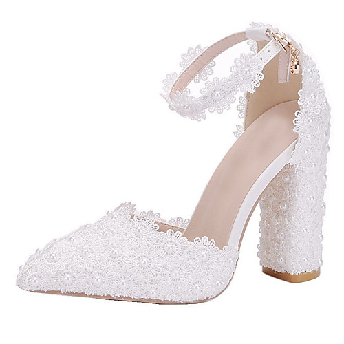 Women's Heels Chunky Heel Pointed Toe Party Wedding Faux Leather Pearl Lace Solid Colored White
Women's Heels Chunky Heel Pointed Toe Party Wedding Faux Leather Pearl Lace Solid Colored White