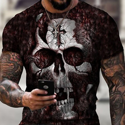 Men's Tee T shirt Shirt 3D Print Graphic Skull Plus Size Short Sleeve Casual Tops Basic Designer Slim Fit Big and Tall Black
Men's Tee T shirt Shirt 3D Print Graphic Skull Plus Size Short Sleeve Casual Tops Basic Designer Slim Fit Big and Tall Black