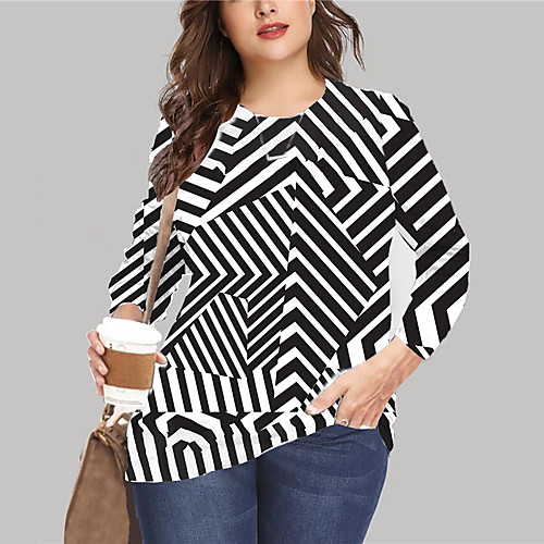Women's Plus Size Tops Pullover Sweatshirt Graphic Geometry 3D Print Print Long Sleeve Crewneck Basic Fall Summer Black Big Size XL XXL 3XL 4XL 5XL
Women's Plus Size Tops Pullover Sweatshirt Graphic Geometry 3D Print Print Long Sleeve Crewneck Basic Fall Summer Black Big Size XL XXL 3XL 4XL 5XL