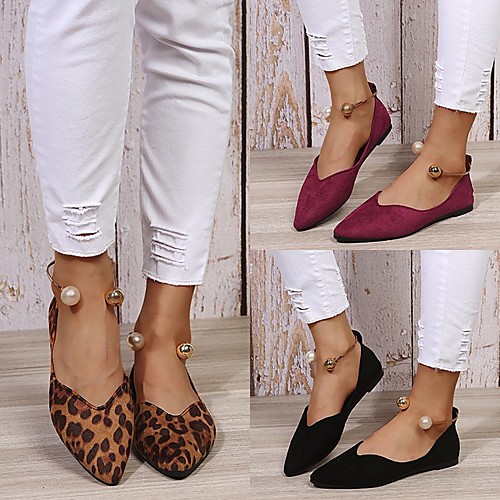 Women's Flats Block Heel Round Toe Suede Imitation Pearl Solid Colored Leopard Burgundy Black
Women's Flats Block Heel Round Toe Suede Imitation Pearl Solid Colored Leopard Burgundy Black