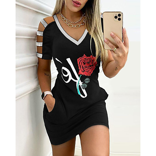 Women's Sheath Dress Short Mini Dress Black Short Sleeve Floral Print Summer V Neck Elegant Sexy Club Slim 2021 S M L XL XXL 3XL
Women's Sheath Dress Short Mini Dress Black Short Sleeve Floral Print Summer V Neck Elegant Sexy Club Slim 2021 S M L XL XXL 3XL