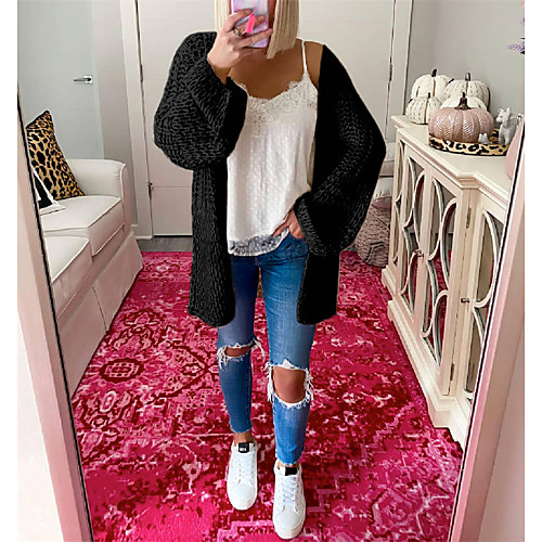 Women's Basic Solid Color Cardigan Long Sleeve Flare Cuff Sleeve Sweater Cardigans V Neck Blushing Pink Gray Dark Green
Women's Basic Solid Color Cardigan Long Sleeve Flare Cuff Sleeve Sweater Cardigans V Neck Blushing Pink Gray Dark Green