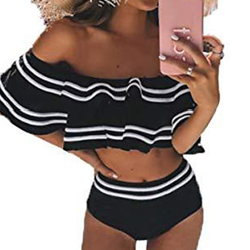 Women's Bikini 2 Piece Swimsuit High Waist Ruffle White Black Red Navy Blue Swimwear Bathing Suits New Casual Classic / Padded Bras / Beach
Women's Bikini 2 Piece Swimsuit High Waist Ruffle White Black Red Navy Blue Swimwear Bathing Suits New Casual Classic / Padded Bras / Beach
