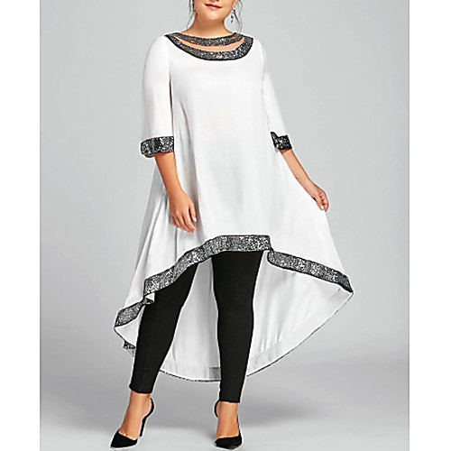 Women's Plus Size Swing Dress Midi Dress White Black Blue Wine Navy Blue Half Sleeve Solid Color Clothing Spring Summer Round Neck Casual 2021 XL XXL 3XL 4XL 5XL Plus Size
Women's Plus Size Swing Dress Midi Dress White Black Blue Wine Navy Blue Half Sleeve Solid Color Clothing Spring Summer Round Neck Casual 2021 XL XXL 3XL 4XL 5XL Plus Size
