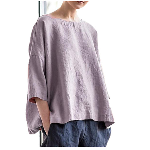 Women's Blouse Shirt Plain Round Neck Basic Streetwear Tops Blue Purple Yellow
Women's Blouse Shirt Plain Round Neck Basic Streetwear Tops Blue Purple Yellow