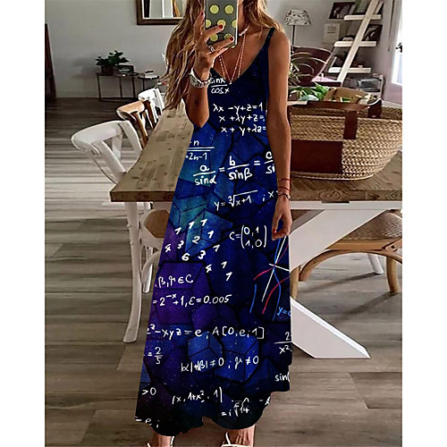 Women's A Line Dress Maxi long Dress Blue Sleeveless Print Letter Print Spring Summer V Neck Casual Holiday 2021 S M L XL XXL 3XL
Women's A Line Dress Maxi long Dress Blue Sleeveless Print Letter Print Spring Summer V Neck Casual Holiday 2021 S M L XL XXL 3XL