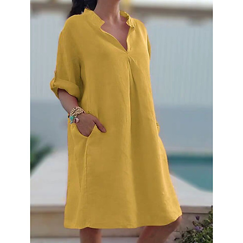 cross-border amazon wish new summer women's v-neck solid color three-quarter sleeves casual plain weave pocket dress
cross-border amazon wish new summer women's v-neck solid color three-quarter sleeves casual plain weave pocket dress