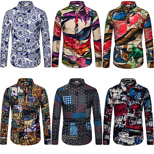Men's Shirt Graphic Colorful Long Sleeve Casual Tops Soft Breathable Slim Fit Wine Gray Camel
Men's Shirt Graphic Colorful Long Sleeve Casual Tops Soft Breathable Slim Fit Wine Gray Camel